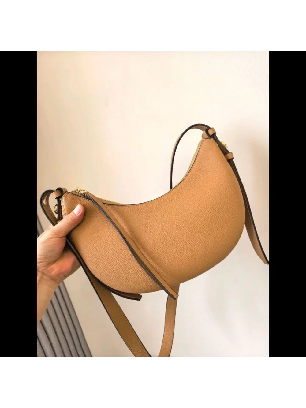 Tory Burch Romy Half Moon Shoulder Bag Tiramisu